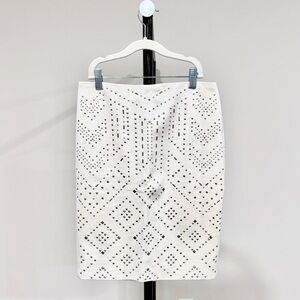 NWOT White House Black Market Studded Pencil Skirt, White